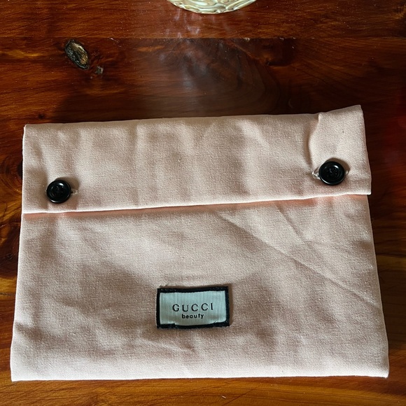 Gucci Flora Beauty Pink/Peach Cotton Clutch button pouch bag - Picture 1 of 7